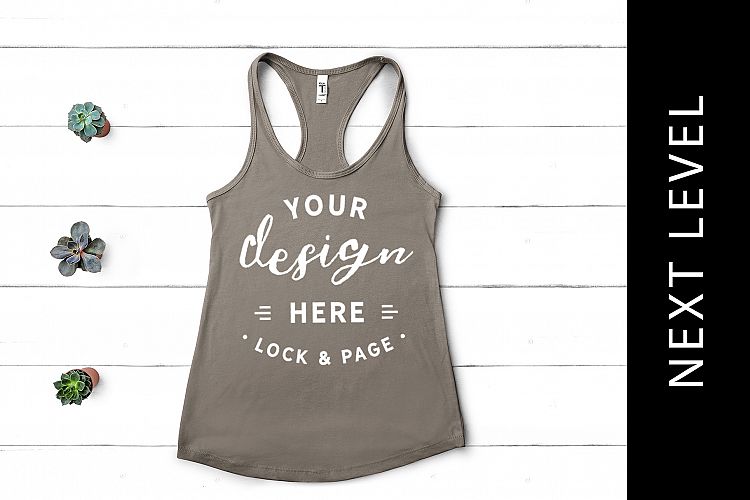 Warm Grey Next Level 1533 Racerback Mockup Tank Top Vest
