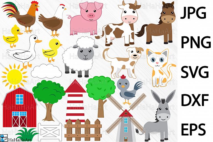 Farm Animals - Clip art / Cutting Files - 73c
