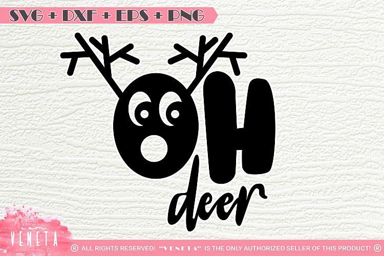 OH deer | Reindeer | Christmas | SVG, DXF, EPS Cutting File
