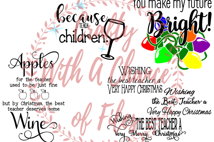 Teacher Merry Christmas SVG Bundle