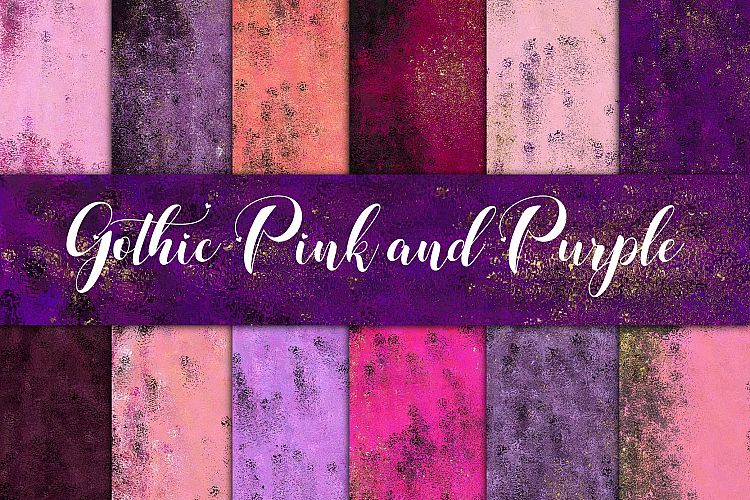 Gothic Pink & Purple Foils Digital Paper