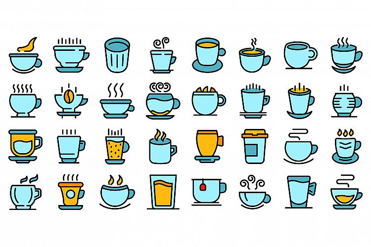 Mug icons set vector flat example image 1