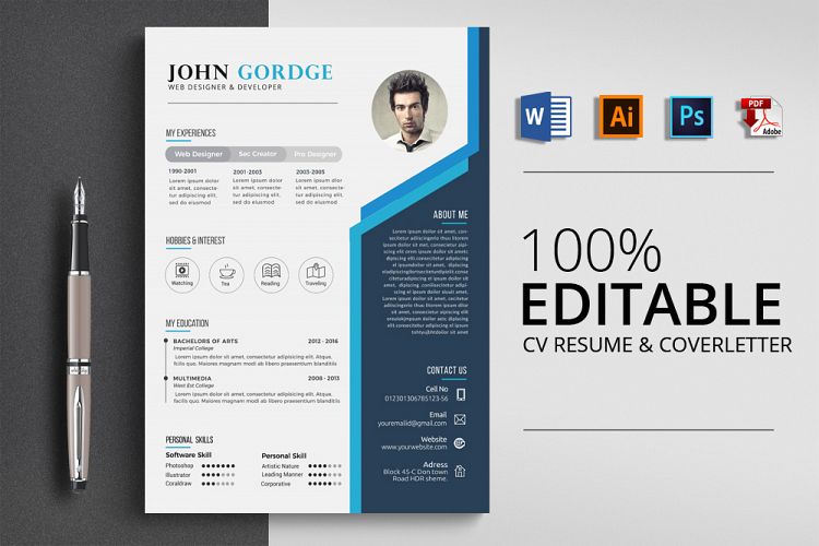 Creative Design CV Resume Word