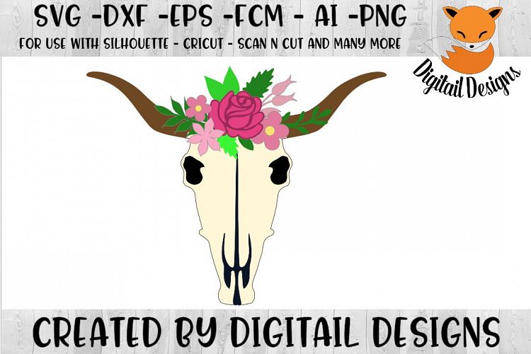 Steer Skull SVG for Silhouette - Cricut