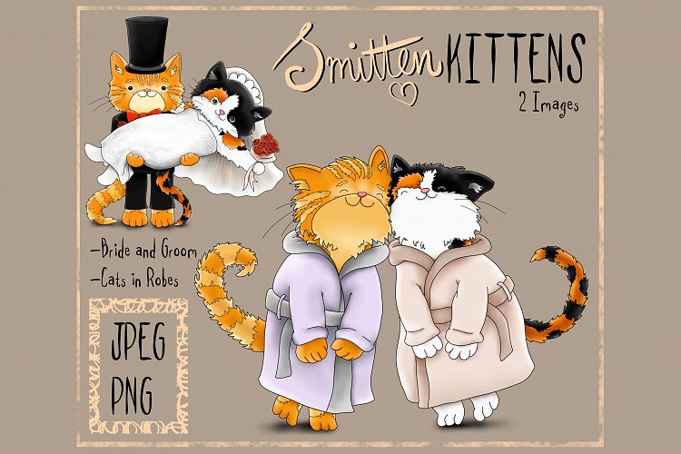 Smitten Kittens | Clip Art illustrations PNG/JPEG