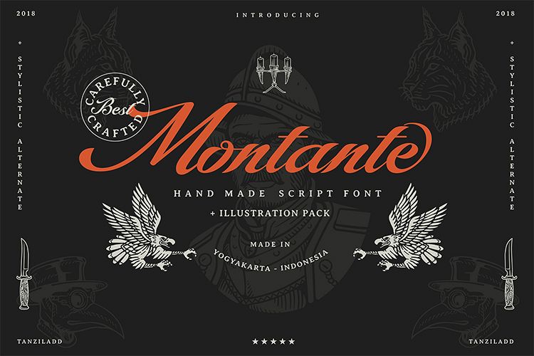 Montante Script. Illustration pack