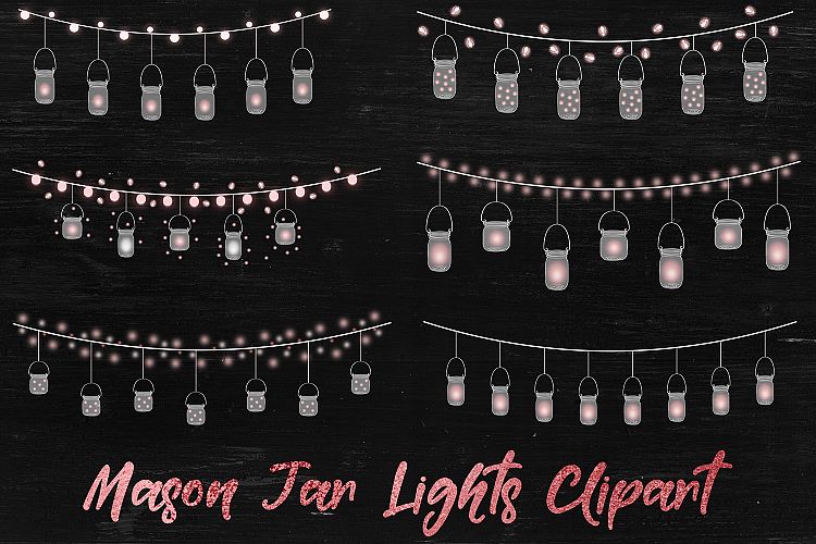 Lantern Clipart, Mason Jar Lights