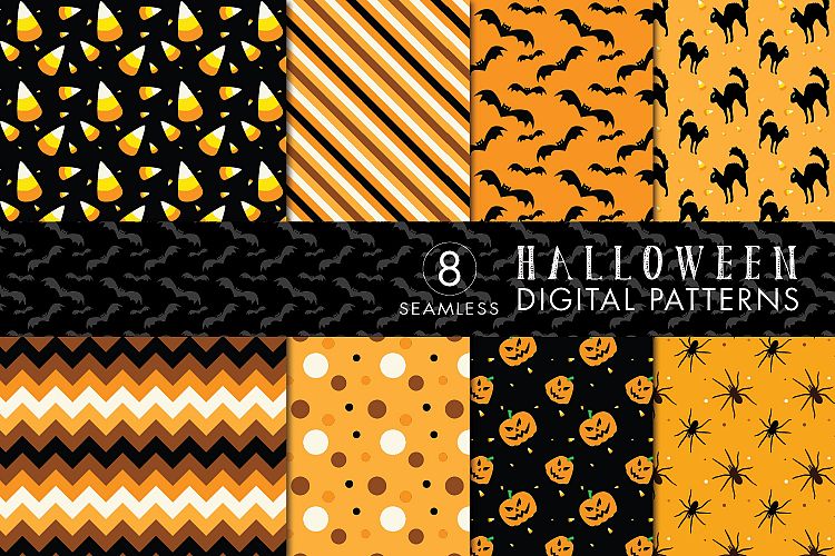 8 Seamless Halloween Patterns