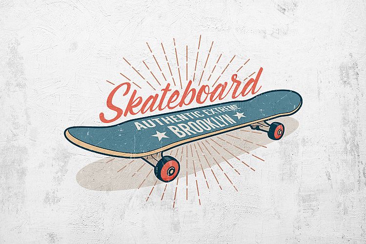 Skateboard Retro Print