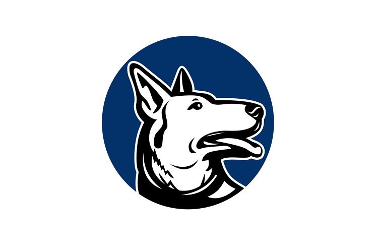 German Shepherd Dog Looking Up Mascot