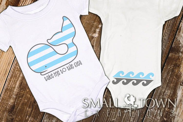 Whale, Wave, Ocean, Sea, Coral, SVG, Psd, Ai, cut file
