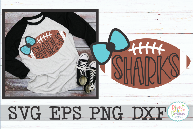 Sharks Football with Bow