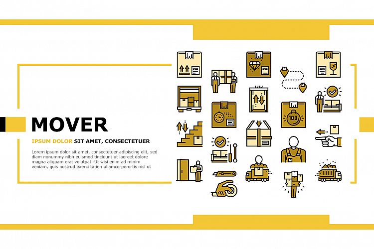 Mover Express Service Landing Header Vector example image 1