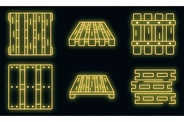 Pallet icons set vector neon example image 1