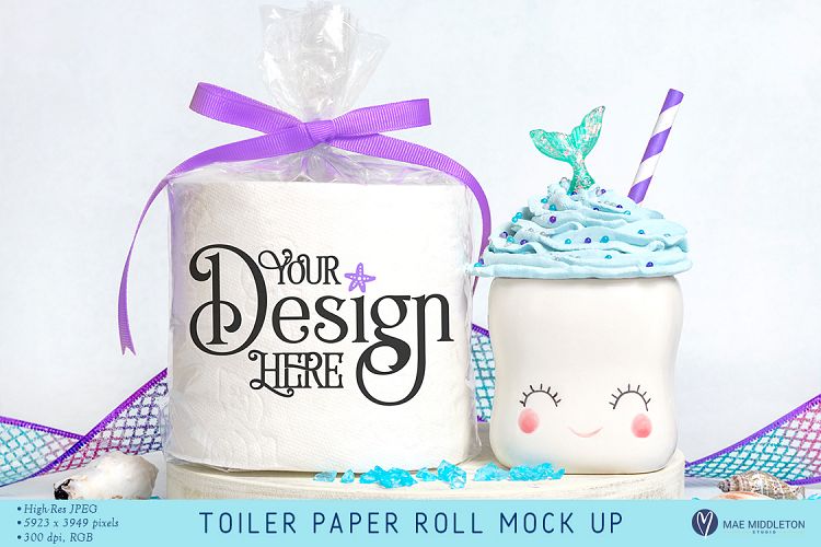 Toilet Paper Mock up, styled photo