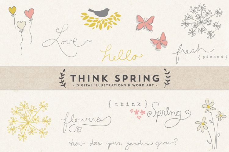 Think Spring Digital Art & Word Art
