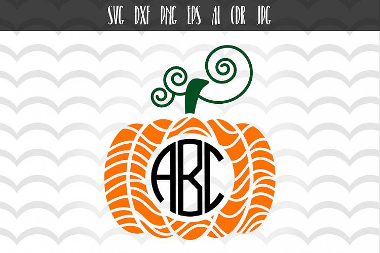 Thanksgiving Pumpkin Fall Monogram SVG
