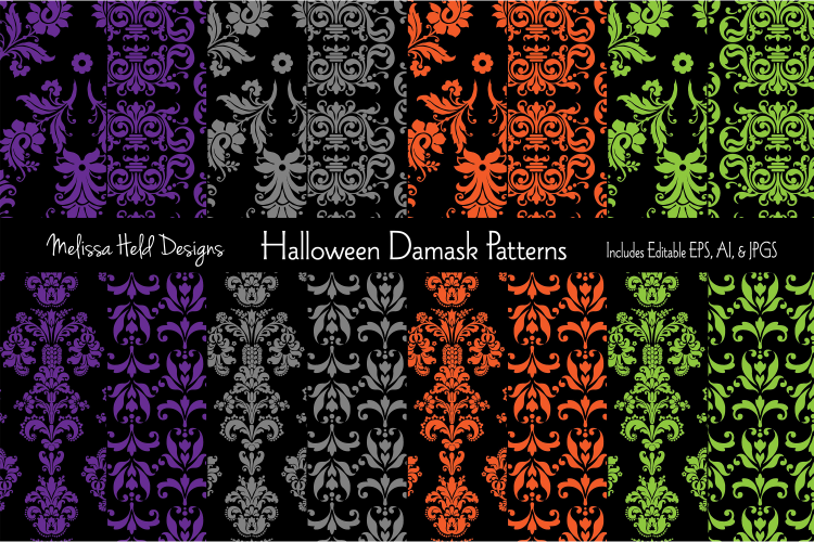 Halloween Damask Patterns