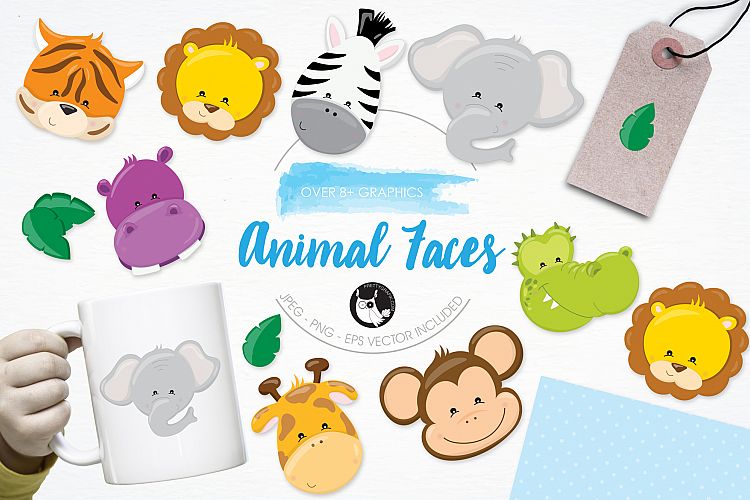 Animal Faces graphics and illustrations