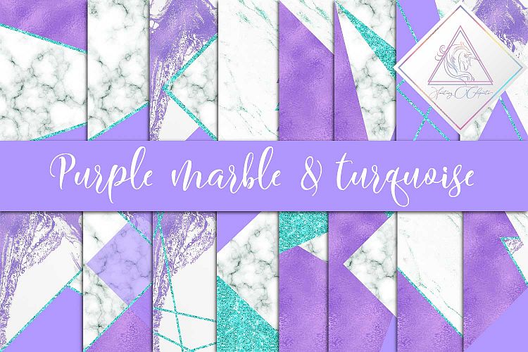 Download Purple, Marble & Turquoise Glitter Digital Paper