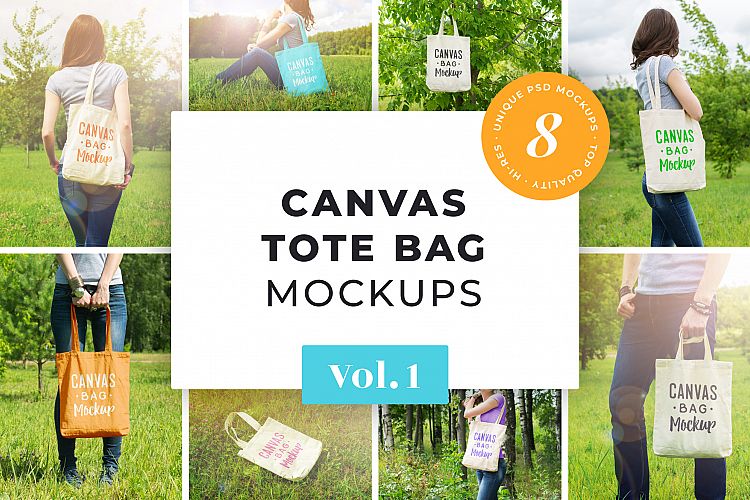 Canvas Tote Bag Mockups Pack Vol.1