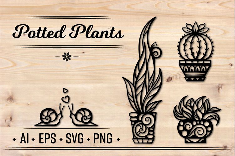 Potted plants set