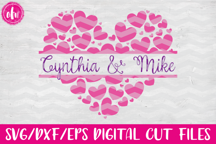 Download Valentine Split Heart - SVG, DXF, EPS Cut File