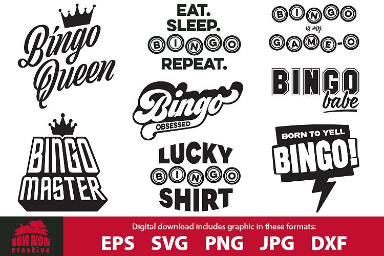 Bingo quotes bundle - SVG, EPS, JPG, PNG, DXF files
