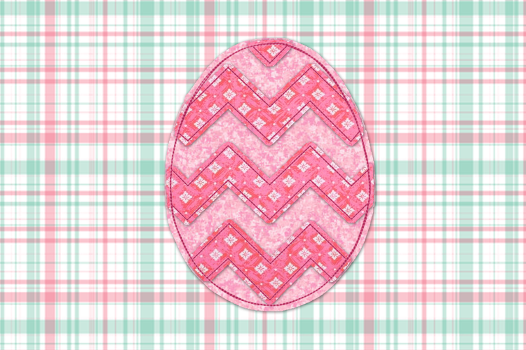 Raggy Chevron Easter Egg Applique Embroidery Design