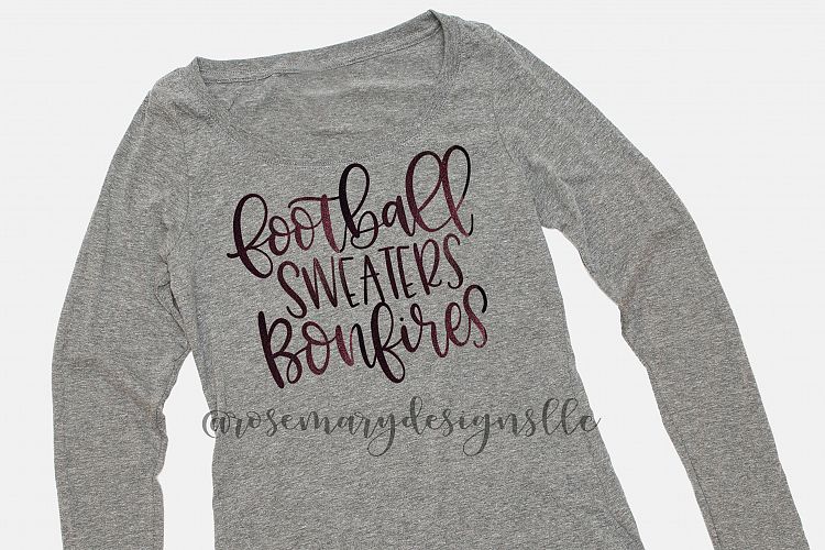 Football Sweaters Bonfires Hand Lettered SVG