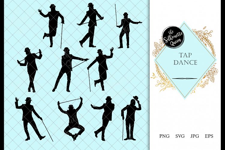 Tap Dancer svg, dance cricut files, black dancer silhouette