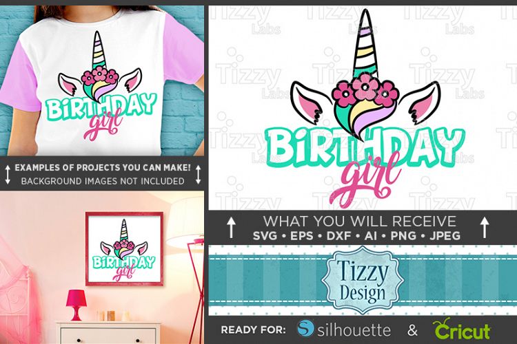 Girls Birthday UNICORN SVG - Unicorn Birthday Girl - 1057