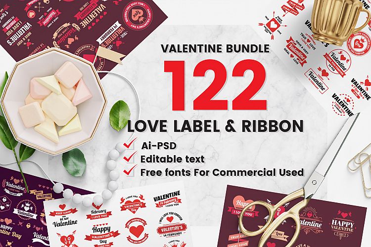 122 LOVE LABEL & RIBBON