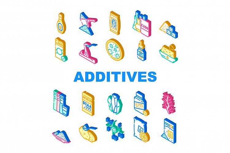 Food Additives Formula Collection Icons Set Vector example image 1