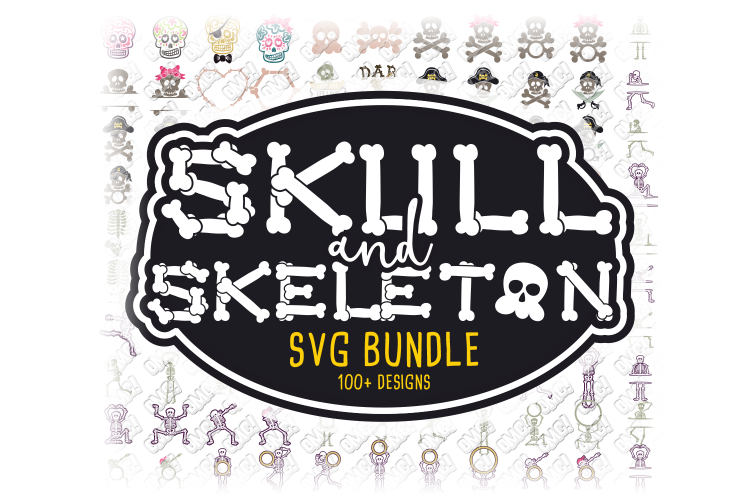 Skull Skeleton SVG Bundle in SVG, DXF, PNG, EPS, JPEG