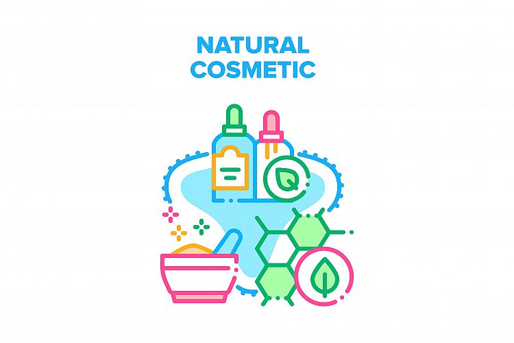 Natural Cosmetic Vector Concept Color Illustration