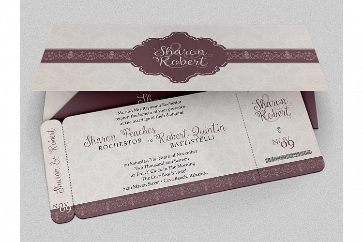 Wedding Boarding Pass Invitation Template