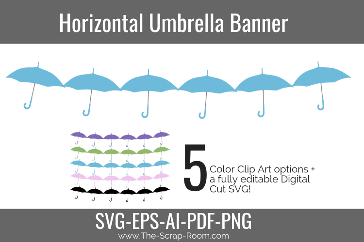 Horizontal Umbrella Banner -Baby Shower Banner Embellishment