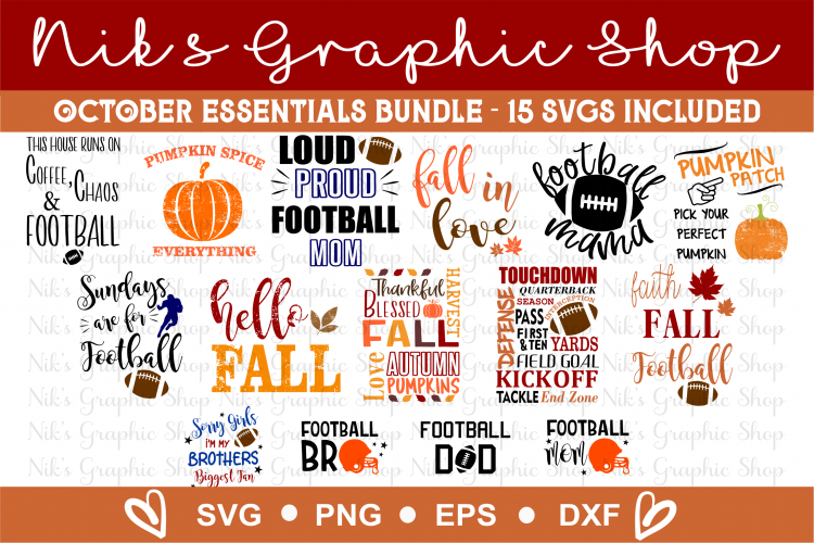 October Svg, Fall Svg, Football Svg, Fall Svg Bundle