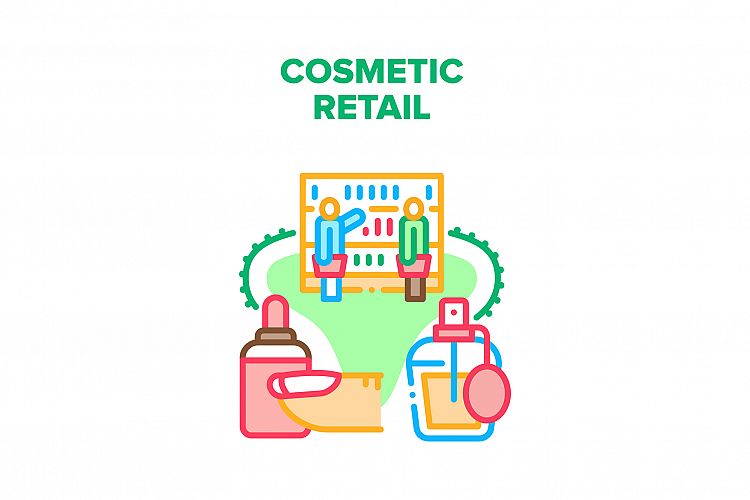 Cosmetic Retail Vector Concept Color Illustration example image 1