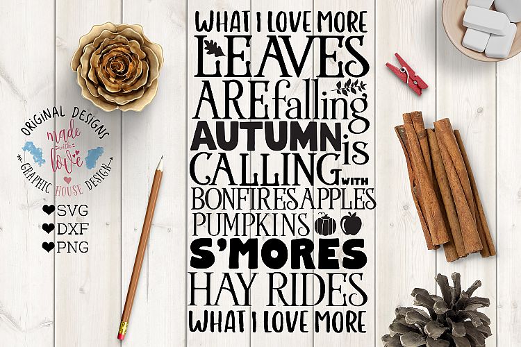 Leaves are Falling, Autumn is Calling Cut File SVG DXF PNG