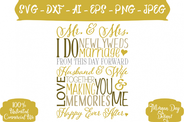 Wedding Subway Art SVG