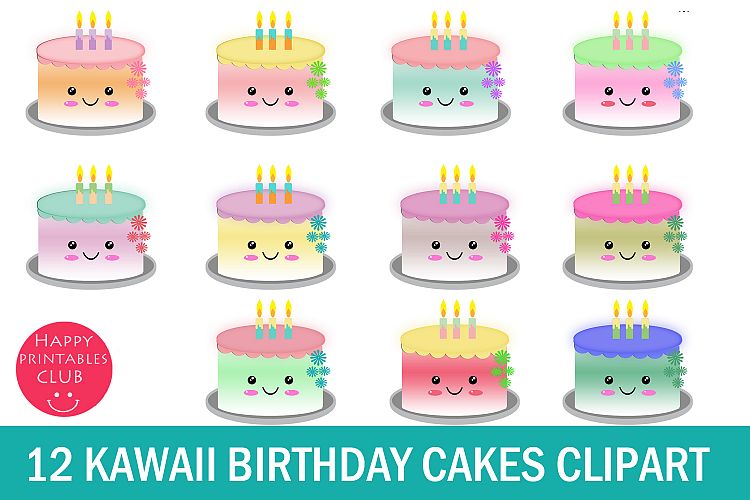Download 12 Cute Kawaii Birthday Cakes Clipart- Kawaii Cake Clipart (139878 12 Cute Kawaii Birthday Cakes Clipart- Kawaii Cake Clipart (139878