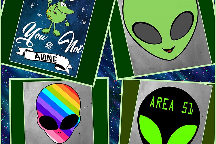 UFO design files, Alien svg files, Rainbow Alien, area 51