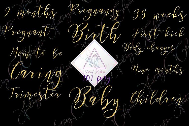 Pregnancy Word Art Clipart
