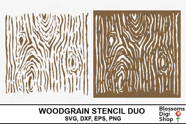 Woodgrain Stencil Duo