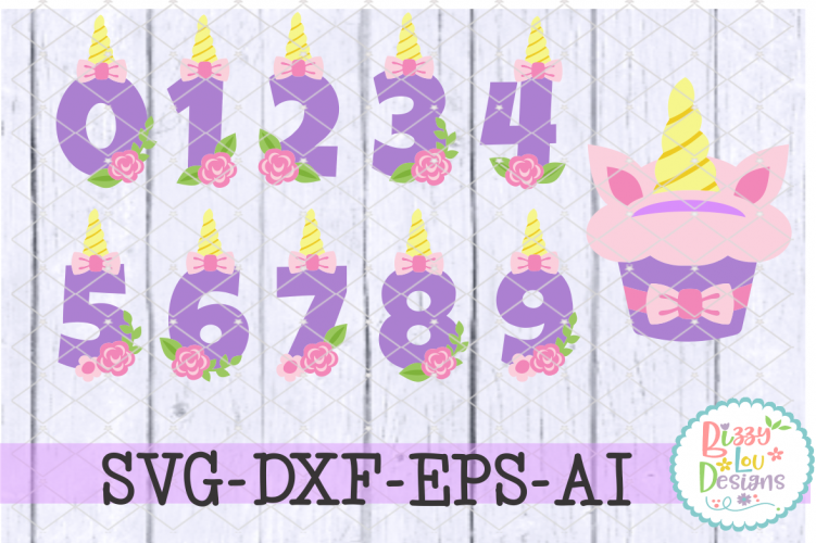 Unicorn Numbers - Unicorn Birthday SVG DXF EPS AIcutting file