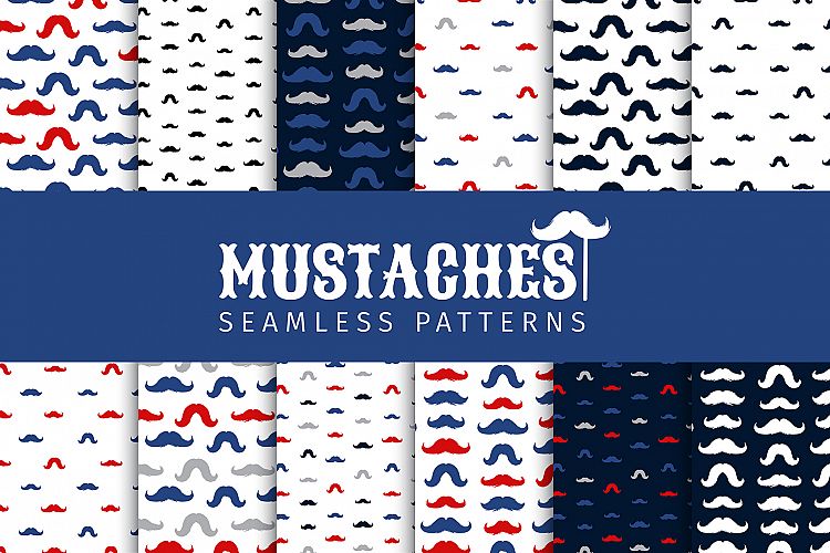 Moustache Vector Seamless Patterns