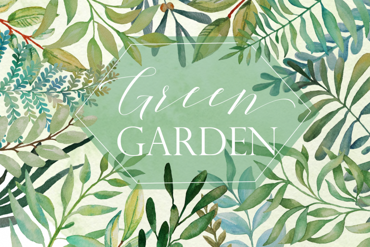 Greenery - Watercolor Green Leafs