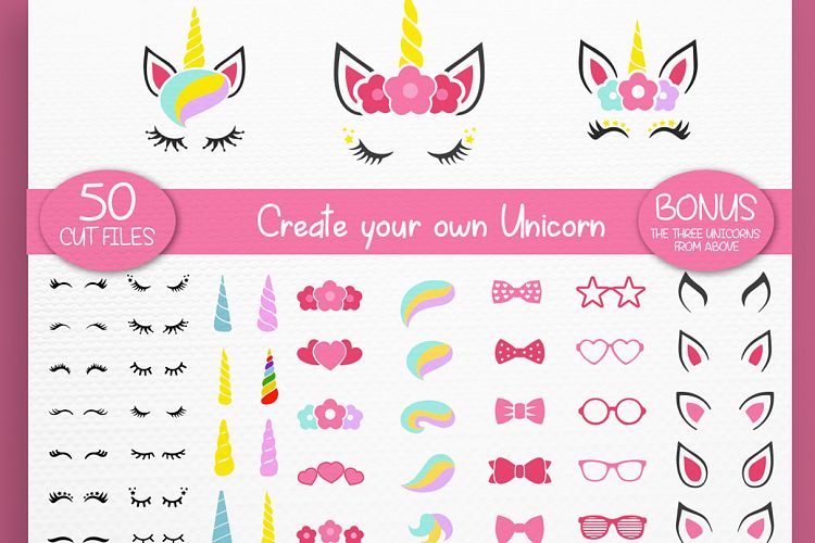 Download Unicorn SVG, PNG, EPS, DXF, AI | CUTE Design Your Own Bundle